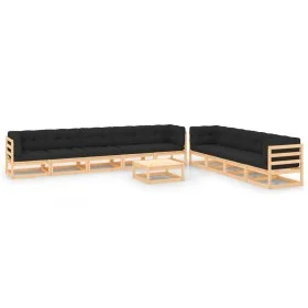 Garden furniture 10 pcs anthracite cushions solid pine wood by vidaXL, Garden sets - Ref: Foro24-3083870, Price: 826,76 €, Di...