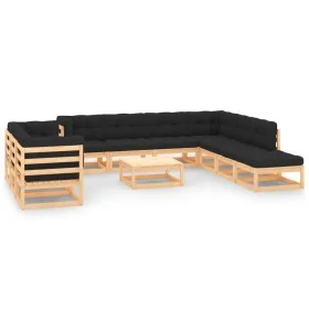 Garden furniture 11 pcs anthracite cushions solid pine wood by vidaXL, Garden sets - Ref: Foro24-3083878, Price: 881,34 €, Di...
