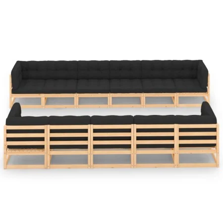 Garden furniture 11 pcs anthracite cushions solid pine wood by vidaXL, Garden sets - Ref: Foro24-3083913, Price: 986,67 €, Di...