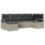 Conjunto de sofá de jardín con cojín 6 pcs Gris Claro