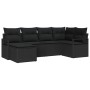 Conjunto de sofá de jardín con cojín 6 pcs Negro