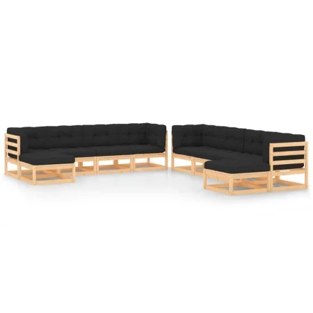 Gartenmöbel 10 Stück anthrazitfarbene Kissen aus massivem Kiefernholz von vidaXL, Gartensets - Ref: Foro24-3083893, Preis: 82...