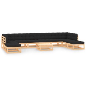 Garden furniture 11 pcs anthracite cushions solid pine wood by vidaXL, Garden sets - Ref: Foro24-3083890, Price: 861,29 €, Di...