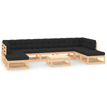 Gartenmöbel 10 Stück anthrazitfarbene Kissen aus massivem Kiefernholz von vidaXL, Gartensets - Ref: Foro24-3083889, Preis: 77...