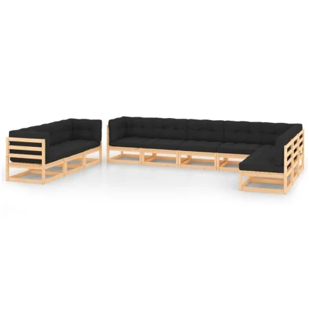 Gartenmöbel 10 Stück anthrazitfarbene Kissen aus massivem Kiefernholz von vidaXL, Gartensets - Ref: Foro24-3083871, Preis: 92...