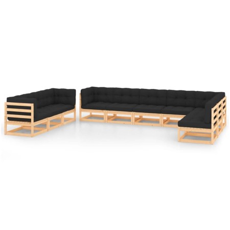 Gartenmöbel 10 Stück anthrazitfarbene Kissen aus massivem Kiefernholz von vidaXL, Gartensets - Ref: Foro24-3083871, Preis: 91...