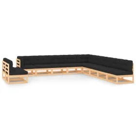 Garden furniture 11 pcs anthracite cushions solid pine wood by vidaXL, Garden sets - Ref: Foro24-3083905, Price: 999,84 €, Di...