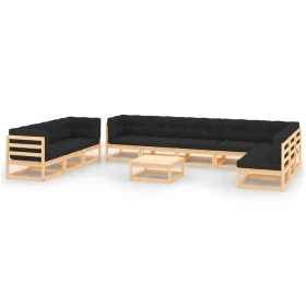 Garden furniture 11 pcs anthracite cushions solid pine wood by vidaXL, Garden sets - Ref: Foro24-3083872, Price: 957,84 €, Di...