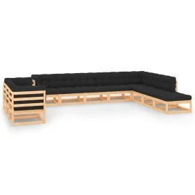 Garden furniture 11 pcs anthracite cushions solid pine wood by vidaXL, Garden sets - Ref: Foro24-3083879, Price: 961,65 €, Di...