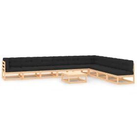 Garden furniture 10 pcs anthracite cushions solid pine wood by vidaXL, Garden sets - Ref: Foro24-3083900, Price: 850,45 €, Di...