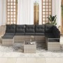Conjunto de sofá de jardín con cojín 8 pcs Gris Claro