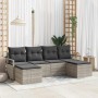 Conjunto de sofá de jardín con cojín 6 pcs Gris Claro