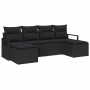 Conjunto de sofá de jardín con cojín 6 pcs Negro