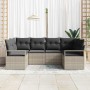 Conjunto de sofá de jardín con cojín 6 pcs Gris Claro