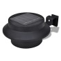 Set de lámparas solares de exterior para valla 6 piezas negro