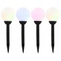 Lámparas solares esféricas de exterior 4 uds LED RGB 15 cm