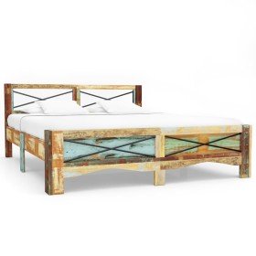 Estructura de cama de madera maciza reciclada 180x200 cm en Camas y somieres | Comprar online en Foro24