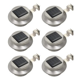 Round LED solar outdoor lamps 6 pcs 12 cm white by vidaXL, Outdoor lighting - Ref: Foro24-44467, Price: 52,71 €, Discount: %