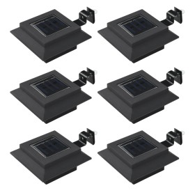 Lámparas solares de exterior LED cuadradas 6 uds 12 cm negro