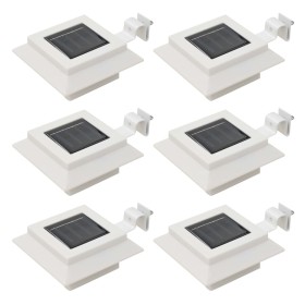 Lámparas solares de exterior LED cuadradas 6 uds 12 cm blanco