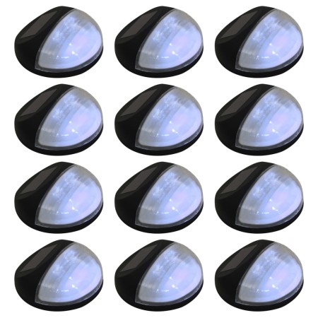 Solar LED Außenwandleuchten 12 Stk. rund schwarz von vidaXL, Außenbeleuchtung - Ref: Foro24-44472, Preis: 48,23 €, Rabatt: %