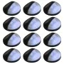 Outdoor solar LED wall lamps 12 units round black by vidaXL, Outdoor lighting - Ref: Foro24-44472, Price: 47,29 €, Discount: %