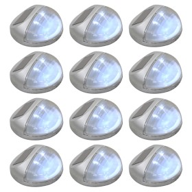 LED-Solar-Außenwandlampen 12 Stück rund silber von vidaXL, Außenbeleuchtung - Ref: Foro24-44473, Preis: 55,94 €, Rabatt: %