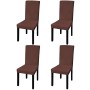 Funda para silla elástica recta 4 unidades marrón de vidaXL, Fundas - Ref: Foro24-131426, Precio: 17,79 €