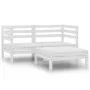 Gartenmöbel-Set 3-teilig aus massivem weißem Kiefernholz von vidaXL, Gartensets - Ref: Foro24-806603, Preis: 200,09 €, Rabatt: %
