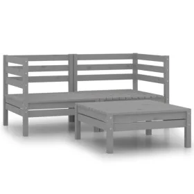 Garden furniture set 3 pieces solid gray pine wood by vidaXL, Garden sets - Ref: Foro24-806604, Price: 108,20 €, Discount: %