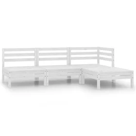 Gartenmöbel-Set 4-teilig aus massivem weißem Kiefernholz von vidaXL, Gartensets - Ref: Foro24-806618, Preis: 199,13 €, Rabatt: %