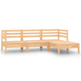 Juego de muebles de jardín 4 piezas madera maciza de pino