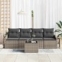 Conjunto de sofá de jardín con cojín 5 pcs Gris 55 x 55 x 37 cm