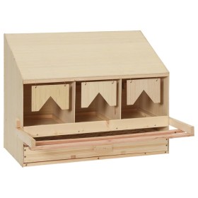 Ponedero para gallinas 3 compartimentos madera pino 72x33x54 cm