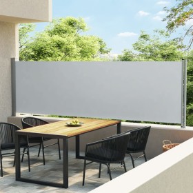 Toldo lateral retráctil para patio gris 140x600 cm