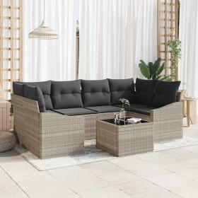 Conjunto de sofá de jardín 7 pcs Gris Claro y Gris Oscuro Conjunto de sofá de jardín 7 pcs Gris Claro y Gris Oscuro