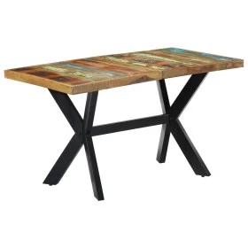 Recycled solid wood dining table 140x70x75 cm by vidaXL, Kitchen and dining tables - Ref: Foro24-247439, Price: 294,08 €, Dis...