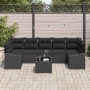 Conjunto de sofá de jardín Manual 8 pcs Negro 55 x 55 x 37 cm