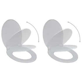 Toilet seats with soft close lids 2 units white plastic by vidaXL, Toilet and bidet seats - Ref: Foro24-275927, Price: 36,17 ...