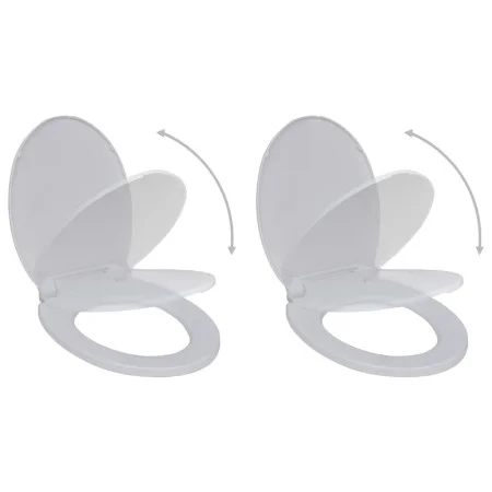 Toilet seats with soft close lids 2 units white plastic by vidaXL, Toilet and bidet seats - Ref: Foro24-275927, Price: 36,17 ...