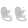 Toilet seats with soft close lids 2 units white plastic by vidaXL, Toilet and bidet seats - Ref: Foro24-275927, Price: 36,17 ...