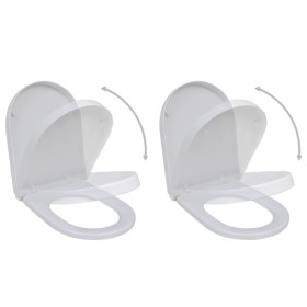 Asientos inodoro con tapas cierre suave 2 uds plástico blanco by vidaXL, Toilet and bidet seats - Ref: Foro24-275928, Price: ...