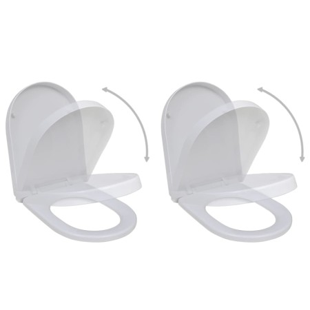 Asientos inodoro con tapas cierre suave 2 uds plástico blanco by vidaXL, Toilet and bidet seats - Ref: Foro24-275928, Price: ...