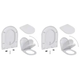 Toilet seats with lids soft close 2 pcs white plastic by vidaXL, Toilet and bidet seats - Ref: Foro24-275930, Price: 53,87 €,...