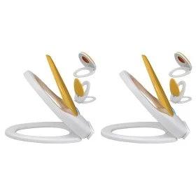 Soft-Close-WC-Sitze 2 Stk. weißer und gelber Kunststoff von vidaXL, Toiletten- und Bidetsitze - Ref: Foro24-275931, Preis: 72...