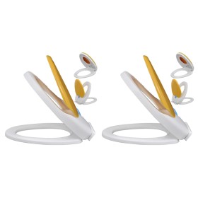 Soft-Close-WC-Sitze 2 Stk. weißer und gelber Kunststoff von vidaXL, Toiletten- und Bidetsitze - Ref: Foro24-275931, Preis: 74...