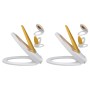 Soft-Close-WC-Sitze 2 Stk. weißer und gelber Kunststoff von vidaXL, Toiletten- und Bidetsitze - Ref: Foro24-275931, Preis: 74...