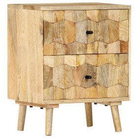 Mesita de noche de madera maciza de mango 40x30x50 cm Mesita de noche de madera maciza de mango 40x30x50 cm
