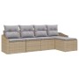 Conjunto de Comedor de Jardín 5 pcs Beige y Gris Claro