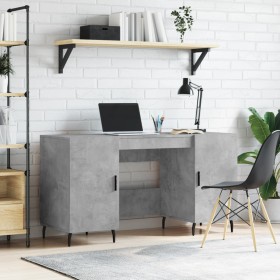 Betongrauer Schreibtisch aus Holzwerkstoff, 140 x 50 x 75 cm von vidaXL, Schreibtische - Ref: Foro24-829568, Preis: 120,09 €,...